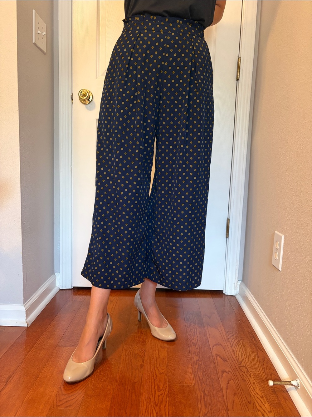June & Hudson High Waisted Cropped Palazzo Wide Leg Pants size S